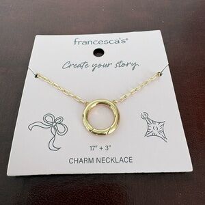 Francesca's Collections Gold Circle Charm Necklace